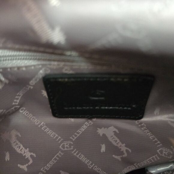 Giorgio Ferretti Satchel Black Italian Leather Double Handle 15" x 10" x 4" - Picture 8 of 16